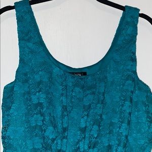 BCX Turquoise Lace Dress Size Large